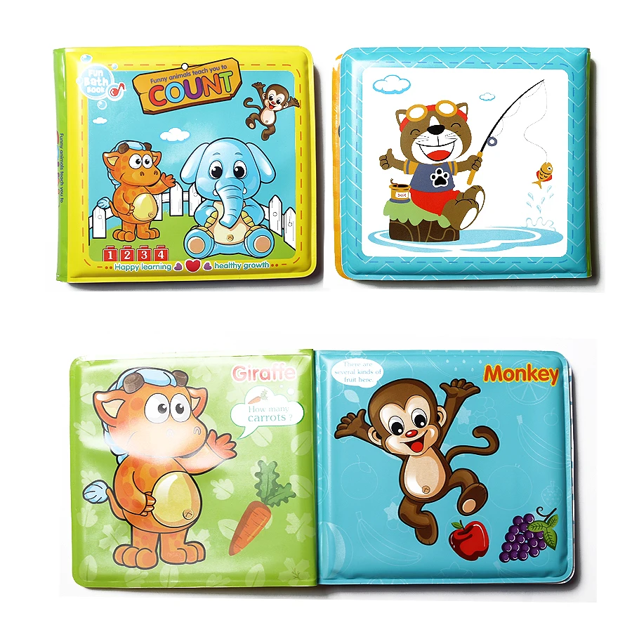 8 видов стилей квадратные детские книги для ванной непромокаемые книги для ванной Игрушки для раннего развития игрушки подарок для ванной книги для маленьких детей