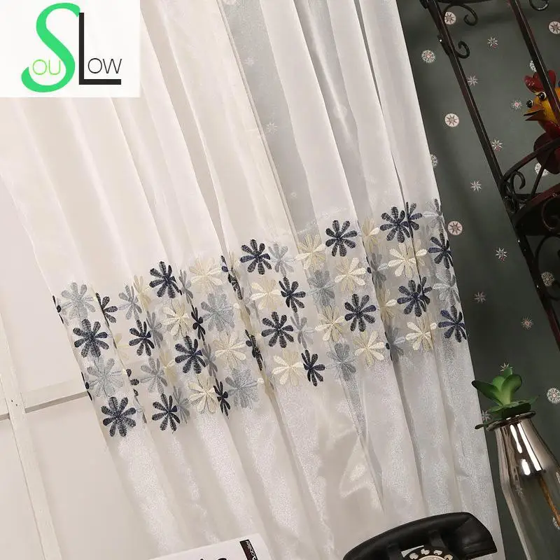 Buy Slow Soul Daisy Embroidery Curtain Curtains For