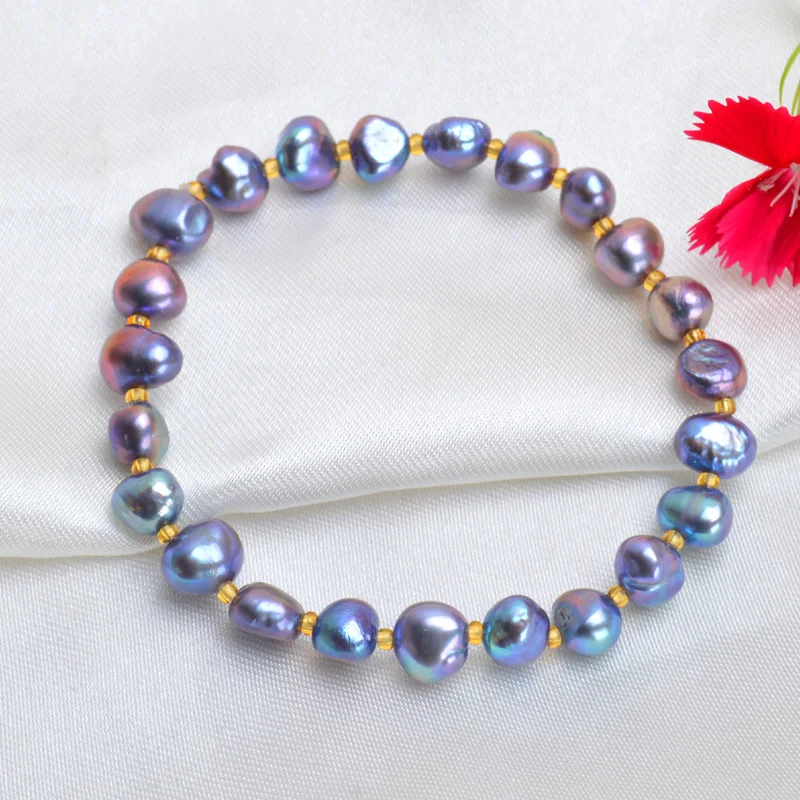 ASHIQI настоящий натуральный пресноводный барочный жемчуг браслеты и браслеты для женщин Многоцветный Кристалл бисером ювелирные изделия подарок