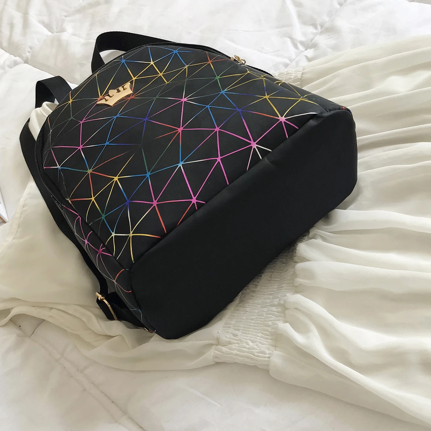 Женский мини-рюкзак из искусственной кожи на плечо, школьный рюкзак для девушек, рюкзак для путешествий, женский рюкзак с геометрическим рисунком