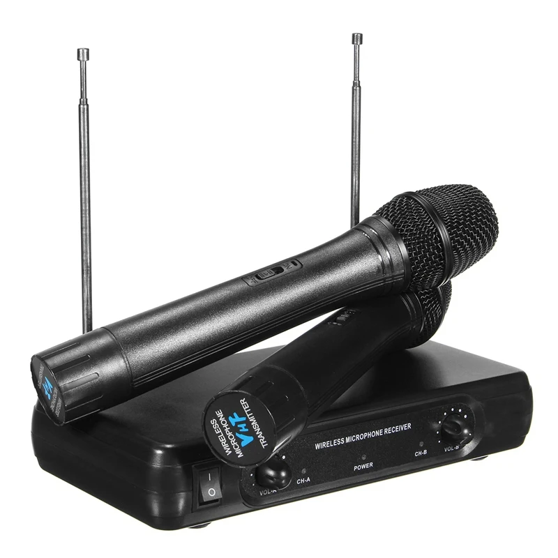 LEORY Профессиональный VHF беспроводной микрофон система караоке двойной ручной динамический микрофоны микрофон с приемником для дома вечерние KTV