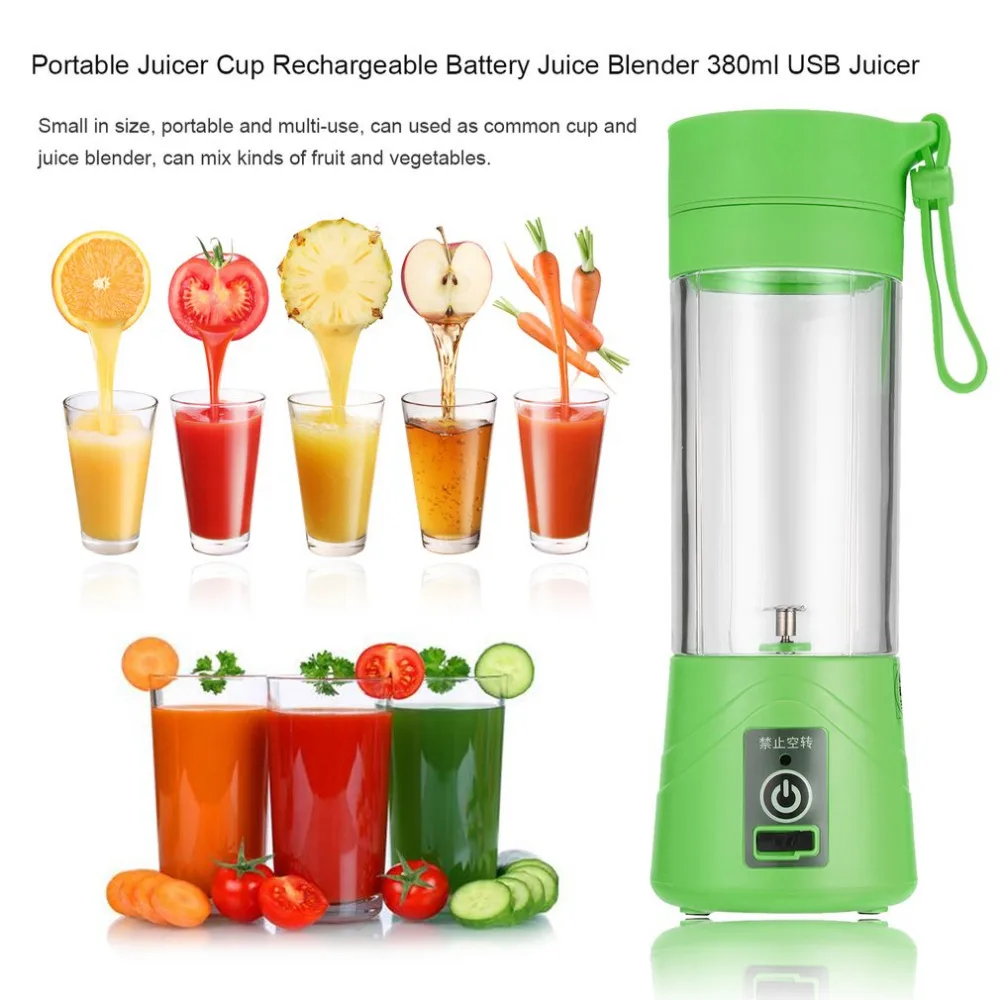 

380ml USB Juicer Cup Fruit Mixing Machine Portable Personal Size Electric Rechargeable Mixer Blender Water Bottle Dropshipping