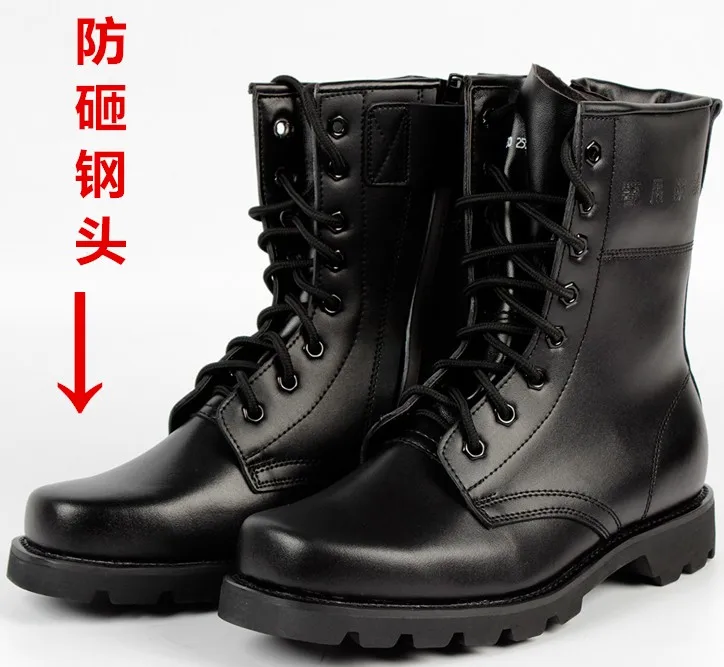 Homens Outono Couro E Militares Táticas Especial Combate Botas Inverno Formação Dos De Segurança Deserto Preto 4Tw4H0q