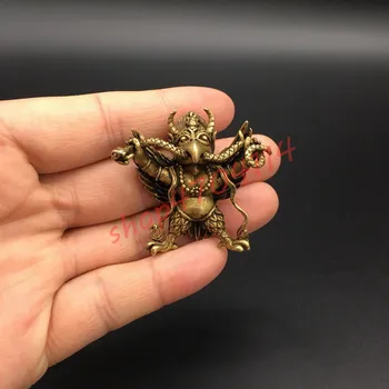 

Brass Secret Buddha Dropping Dapeng Bird Protection Bronze Carving Small Hangers Copper Keys and Ancient-like Micro-carved Bronz