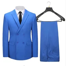Customize made Wholesale men suit Slim Fit Luxury formal bule business suit mens slim fit wedding suits Pant( jacket+Pants) G68