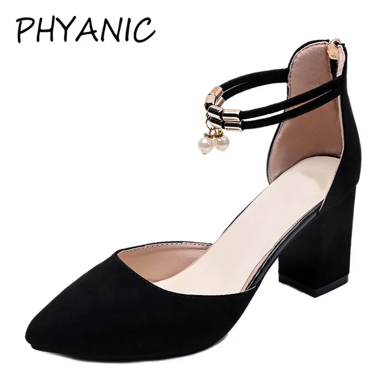 

PHYANIC 2018 Fashion Summer Women's Sandals Closed Toe Women High Heel Sandals Thick Heel Shoes Gladiator Female Shoes PHY3308