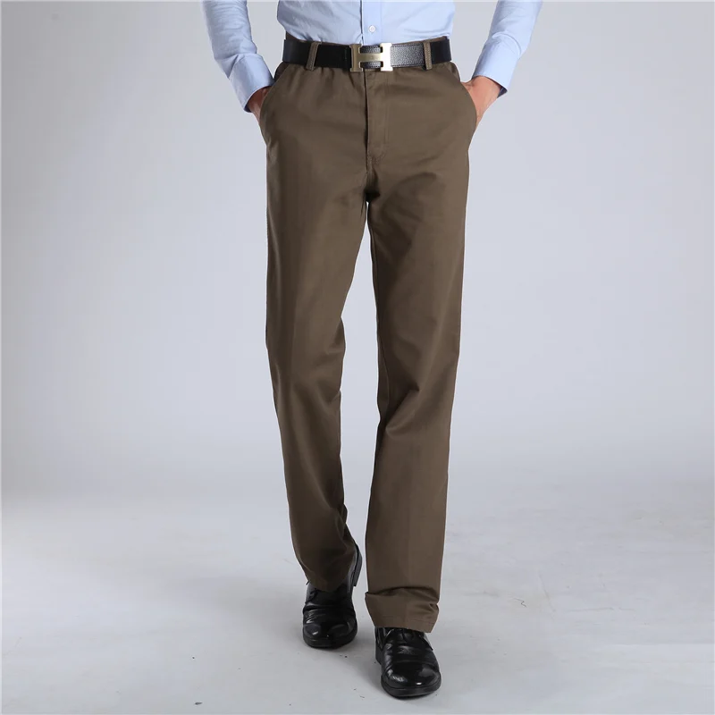 Новое поступление осенне-зимняя Мужская модная одежда нежелезные Формальные повседневные брюки мужские приталенные премиум прямые штаны хлопковые - Цвет: RS8811
