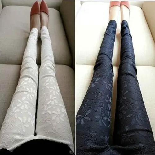 Casual Womens Skinny Pencil Pants High Waisted Embroidery Stretch Slim Fit Denim Jeans Trousers | Женская одежда
