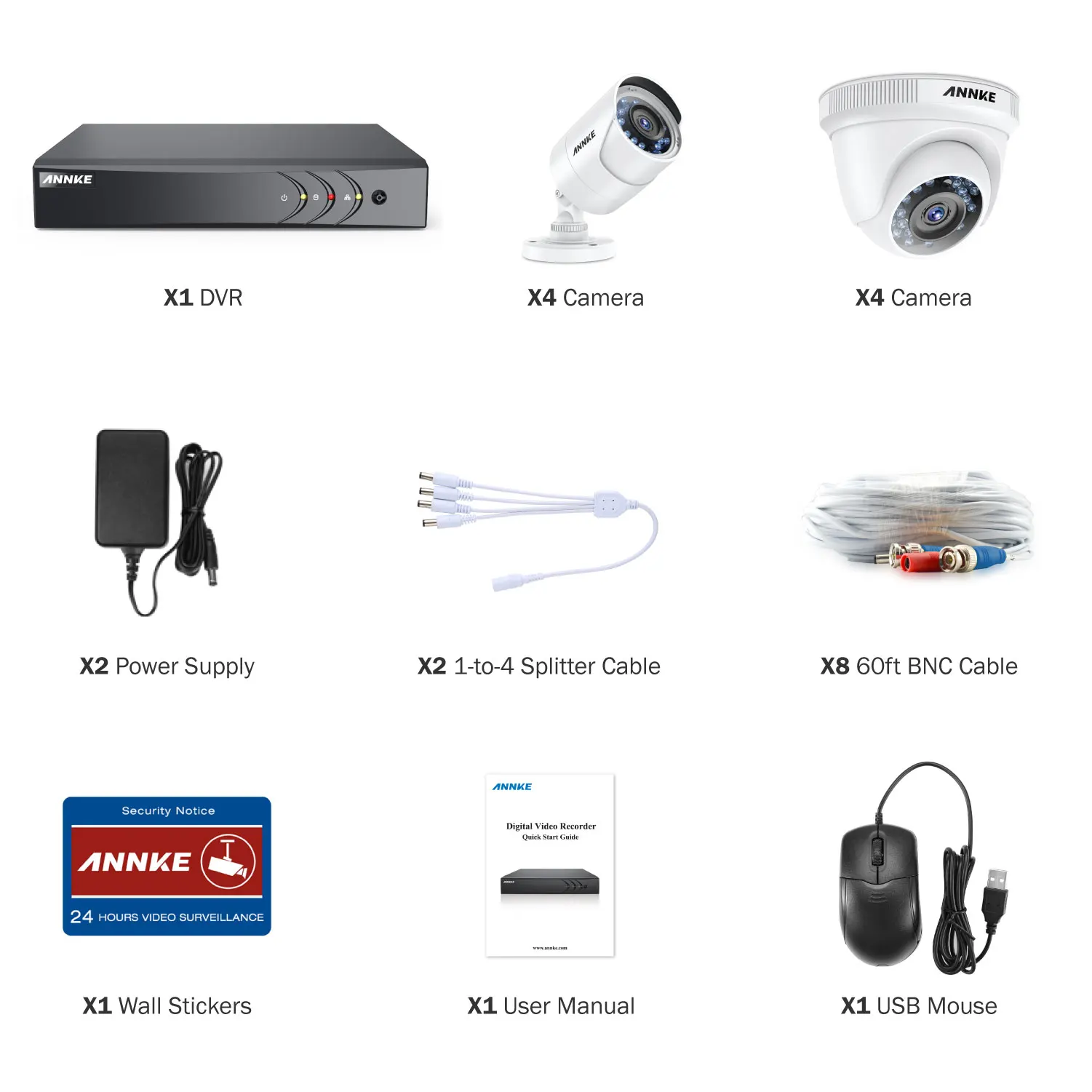 ANNKE 8CH 1080P 5в1 умная домашняя система безопасности 3mp HDMI DVR с 8 шт. HD 2МП TVI всепогодный