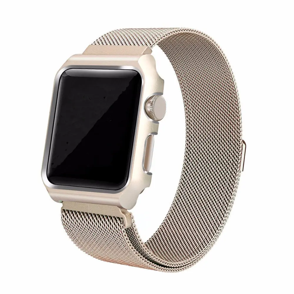 Milanese Loop strap For Apple Watch case+band 42mm/38mm Link Bracelet Stainless Steel metal watchband for iwatch 3/2/1 belt