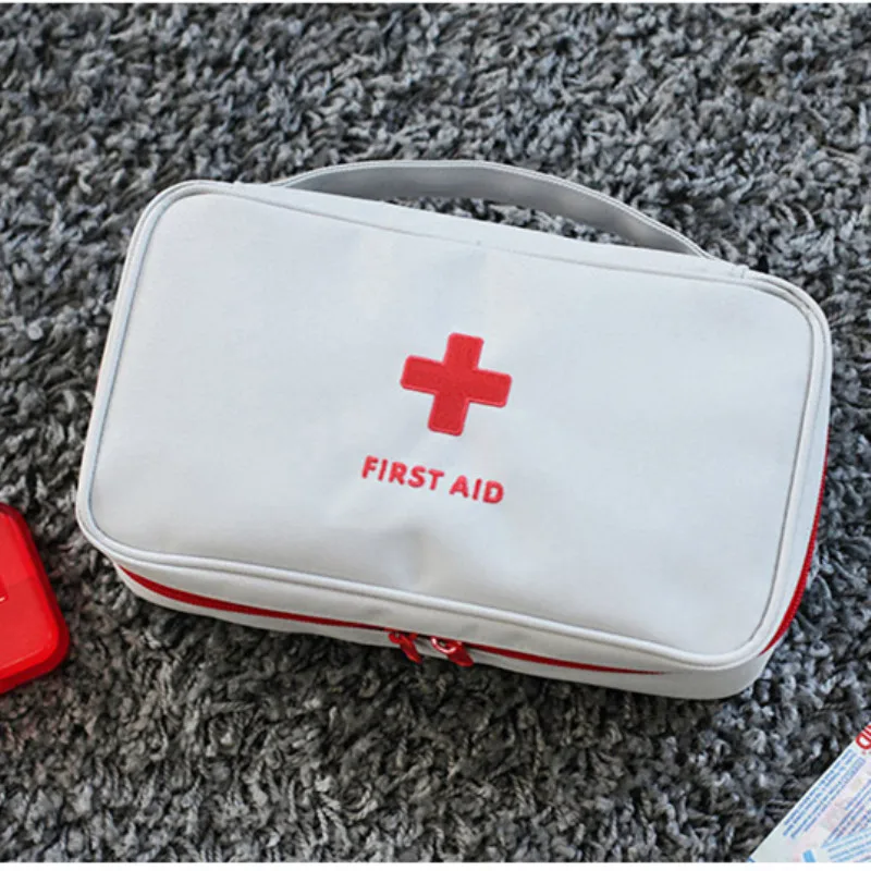 Portable Household Medicine Bag Multi-Layer Empty First Aid Kit Pouch Bag Outdoor Car Bag Travel Rescue Bag For Emergency Case - Цвет: Multi-Layer gray