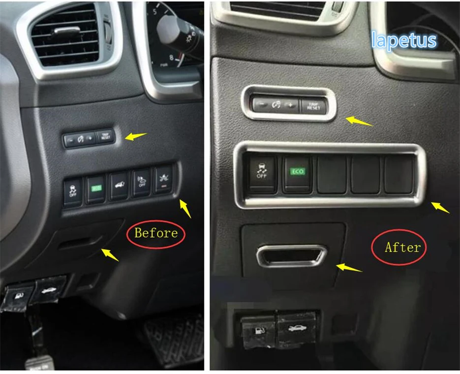 

Lapetus Odomete + Storage + Head Lights Lamps Switch Button Decoration Frame Cover Trim ABS Fit For Nissan Murano 2016 2017 2018