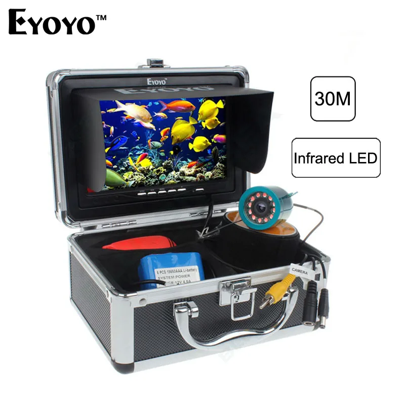 

Eyoyo Original 30m Professional Fish Finder Underwater Fishing Video Camera 7" Color Monitor 1000TVL HD CAM 12pc Infrared light