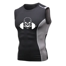 Череп печати Евро размер формирователь Тренажерный зал Бег Баскетбол боксерский жилет нижняя рубашка скины крутые футболки майка жилет для бега мужчины