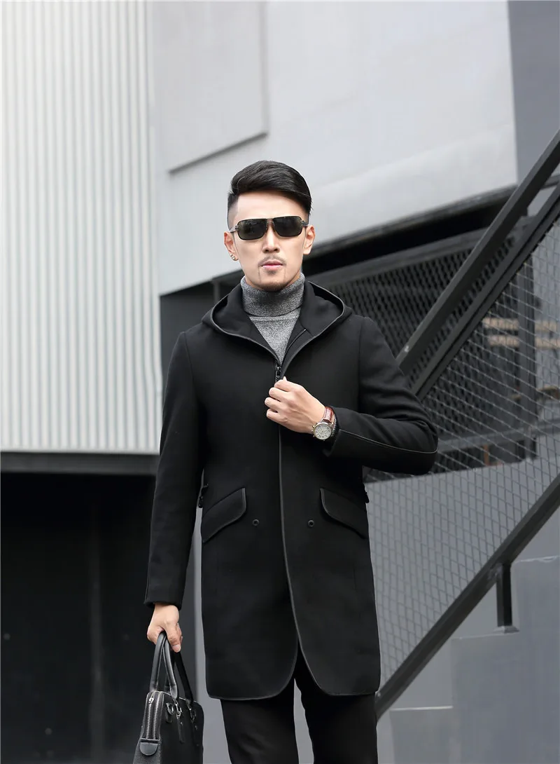 2017 зимние куртки Для мужчин модные Шерстяной Тренч пальто куртка Для мужчин повседневные шерстяные Куртки шерсть бизнес классический Для