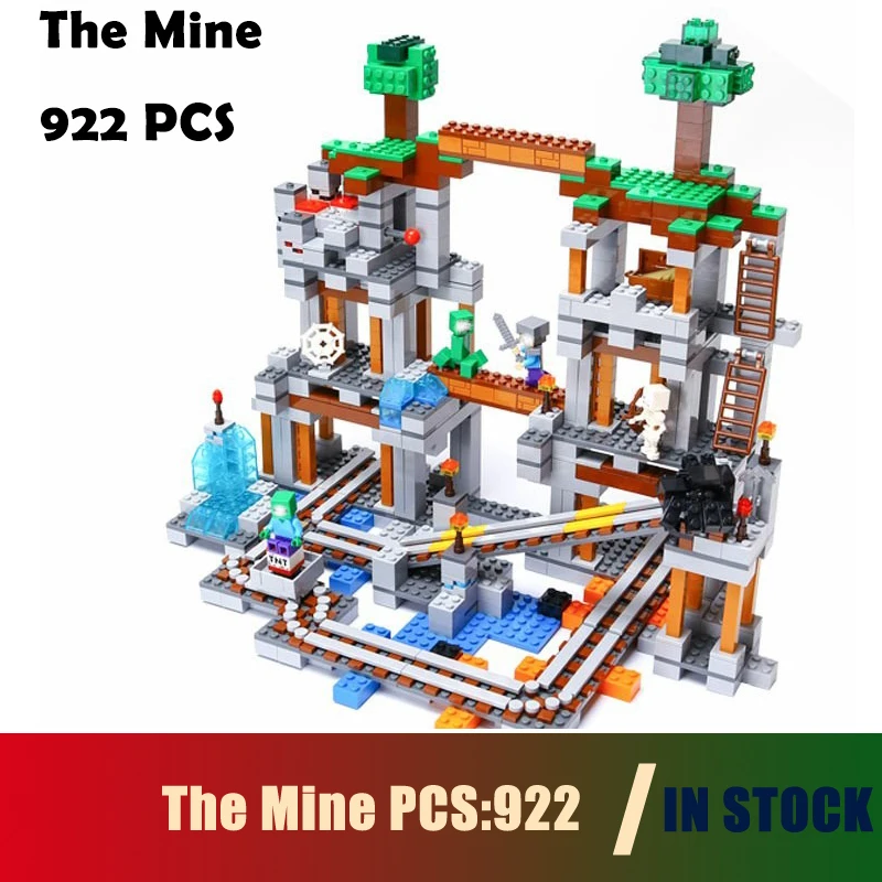 

Compatible With lego Model Building block 21118 enter the darkness of The Mine My world whit track Pixel Bricks Kids Toy