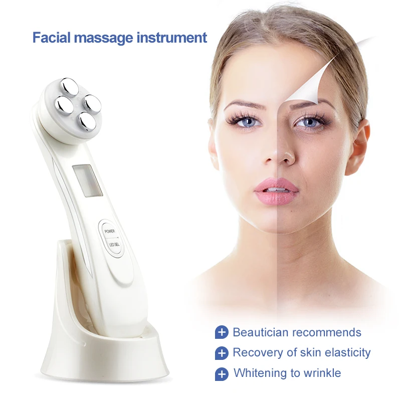 

Beauty Machine 5 LED Photon Skin Rejuvenation Facial RF Radio Frequency Massager EMS Mesotherapy Electroporation Tighten Lifting