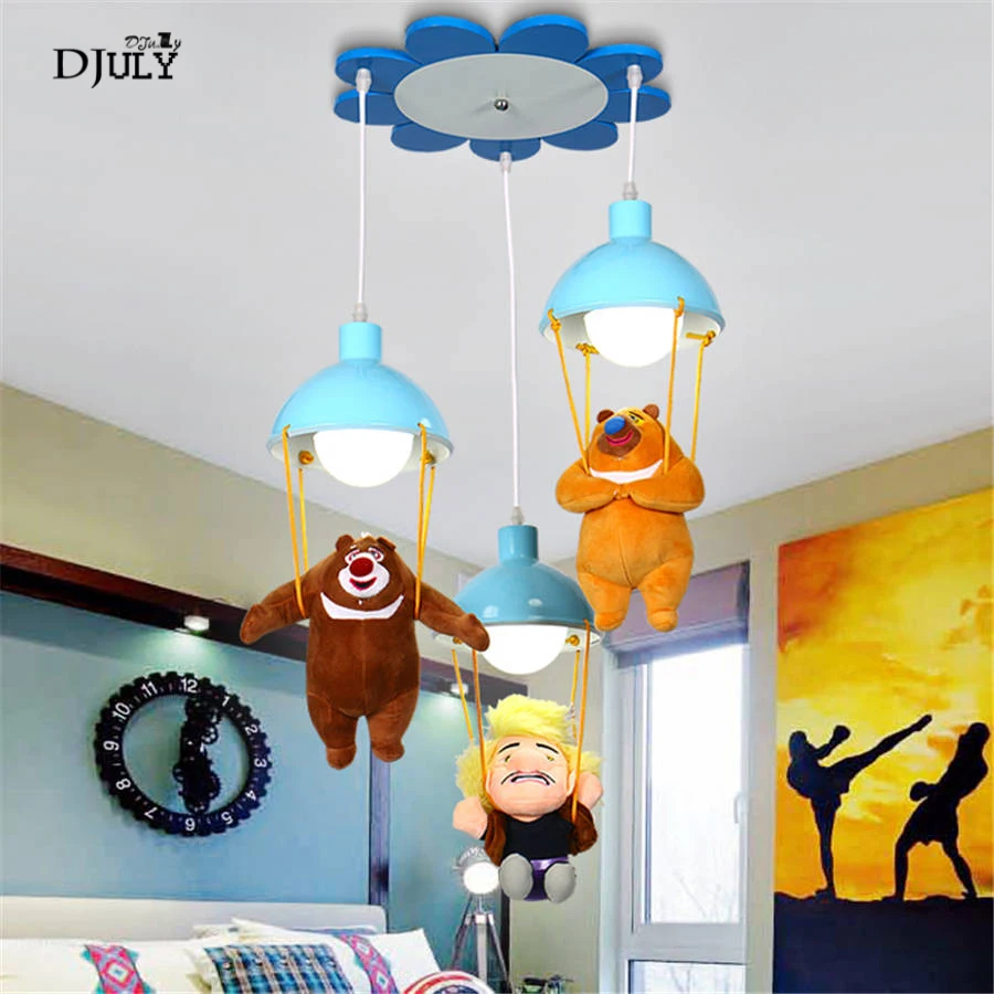 

art deco Children's room Bear pendant lights kindergarten Playground decoration hang lamp creative kids bedroom light fixtures