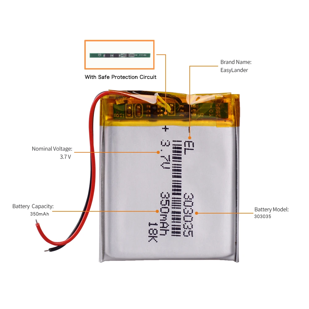 3 7 V 350mAh 303035 Li Po батарея Lipo ячейки литий полимерный ионный аккумулятор для MP3 MP4