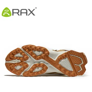 RAX Men Hiking Shoes Mid-top Waterproof Outdoor Sneaker Men Leather Trekking Boots Trail Camping Climbing Hunting Sneakers Women 6