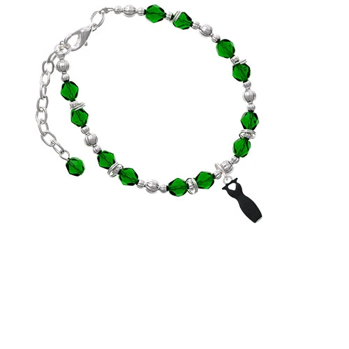 Little Black Dress Green Beaded Bracelet