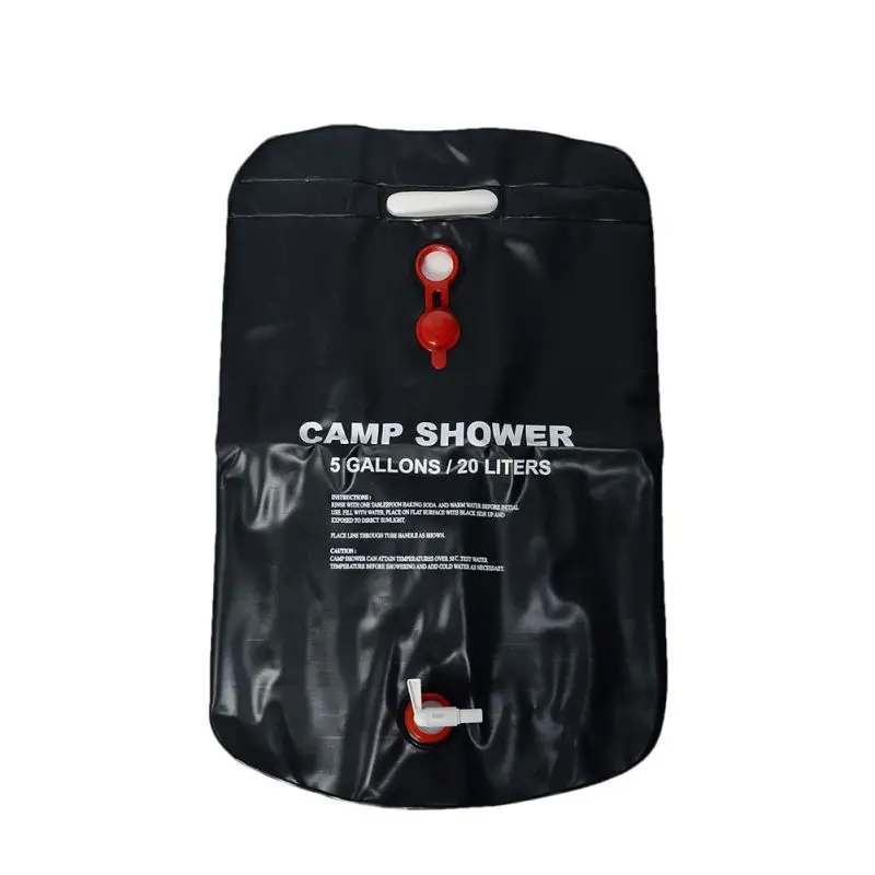

New 20L / 5 Gallons Solar Energy Heated Camp Shower Bag Outdoor Camping Hiking Utility Water Storage PVC Black Shower Bag