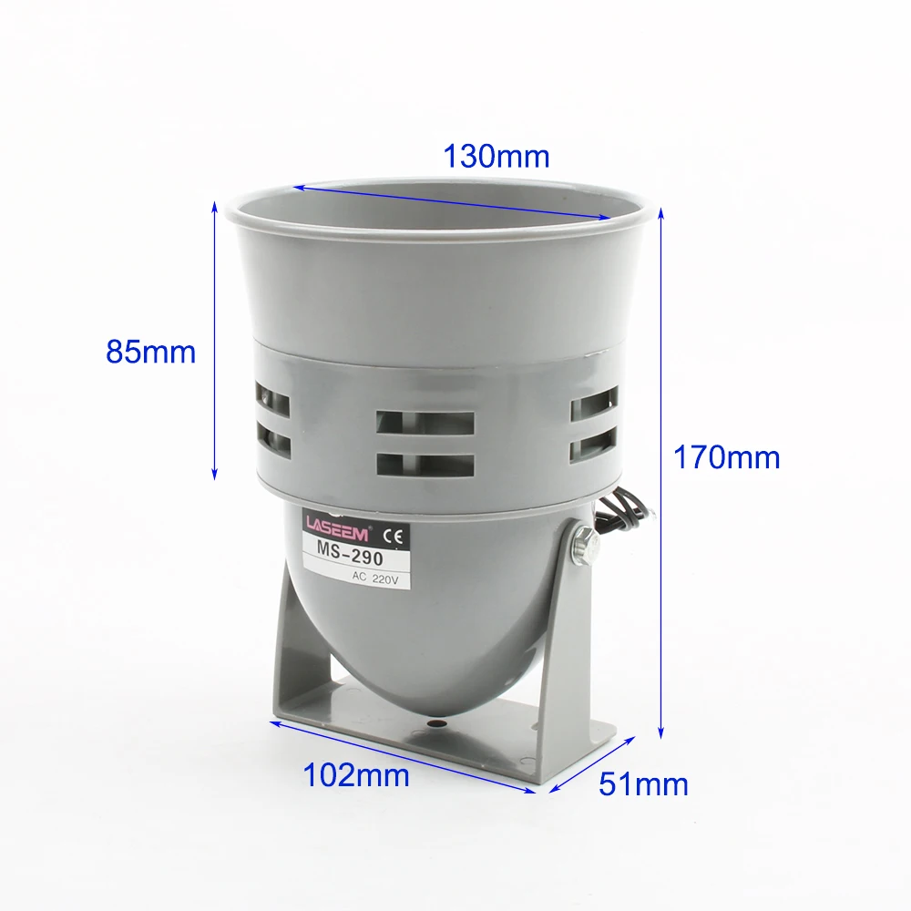 MS-290 12 В постоянного тока 24 В постоянного тока 110 В переменного тока 220 В переменного тока 110 дБ Красный мини пластиковый двигатель сирена промышленная сигнализация звуковая электрическая защита от кражи