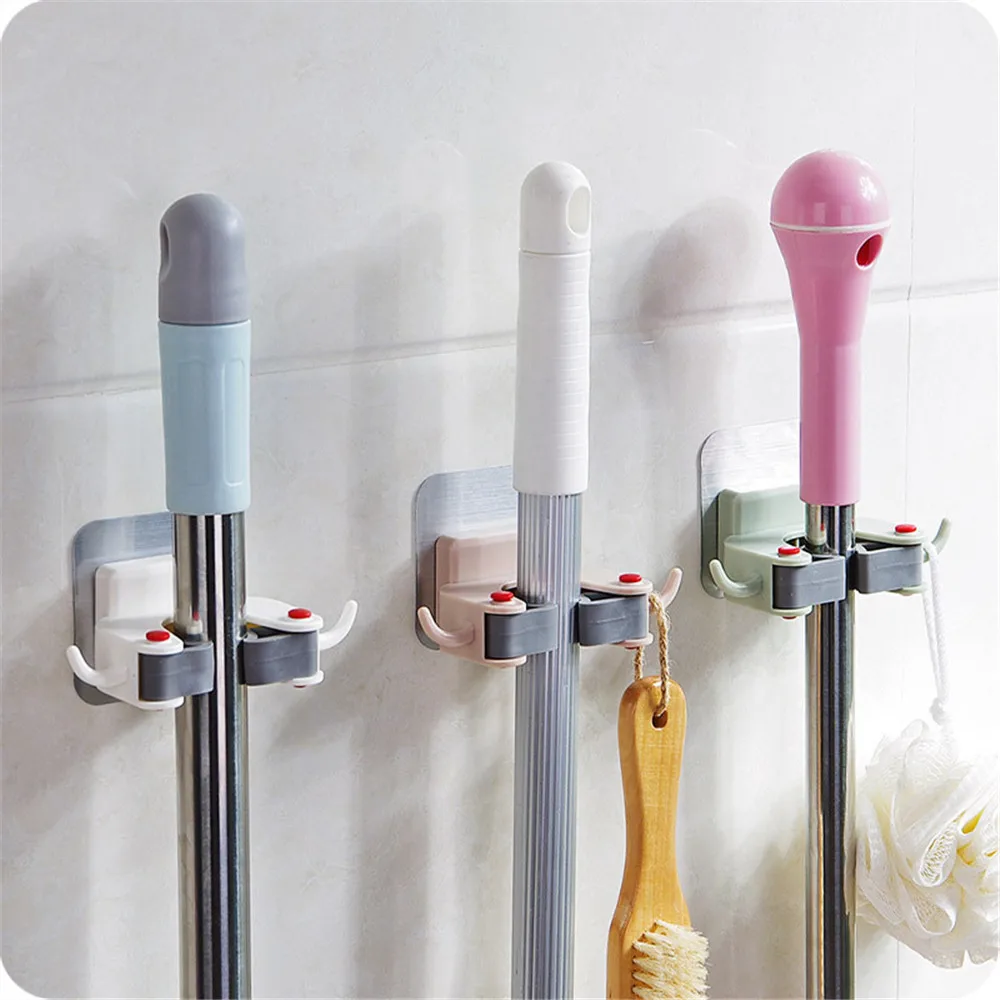 Buy adhesive broom holder kitchen bathroom wall mop
