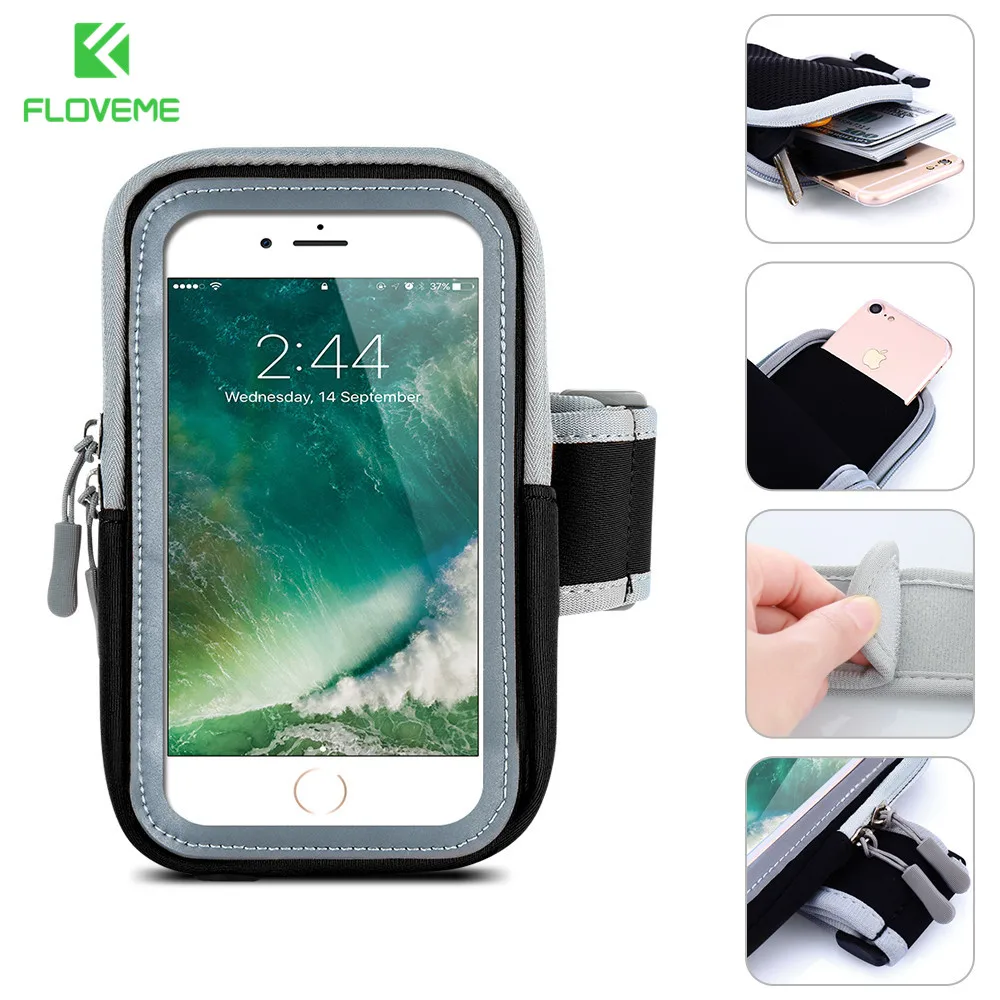FLOVEME Gym Arm Band Running Cover For iPhone 6 6S 7 Sport Phone Case