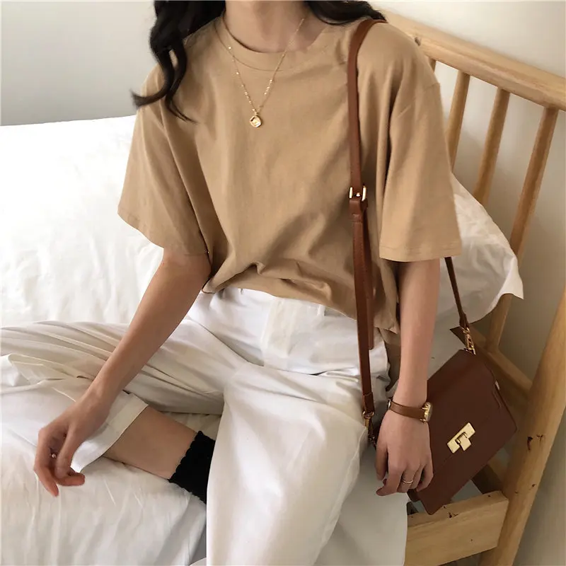 Alien Kitty 2019 New Soft Free Loose Hot Sale Solid Fresh Summer New T-shirt Women Fashion Natural