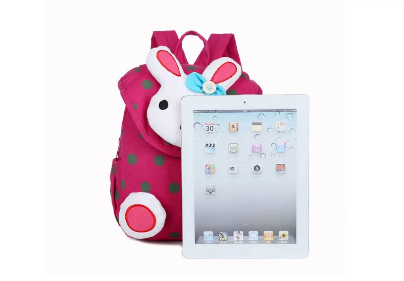 Новинка, горячая Распродажа, милый 3D рюкзак в горошек с кроликом для малышей, мягкий рюкзак, Корейская мини-школьная сумка для детей, детский сад, подарки для маленьких девочек, Mochila 1-3