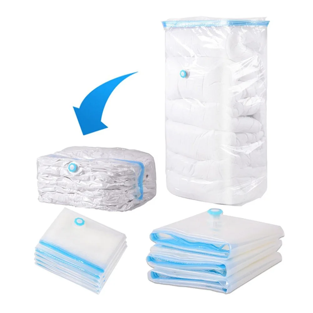 5 Size Durable Household Large Space Saver Saving Storage Bag Vacuum Seal Compressed Organizer with Retail