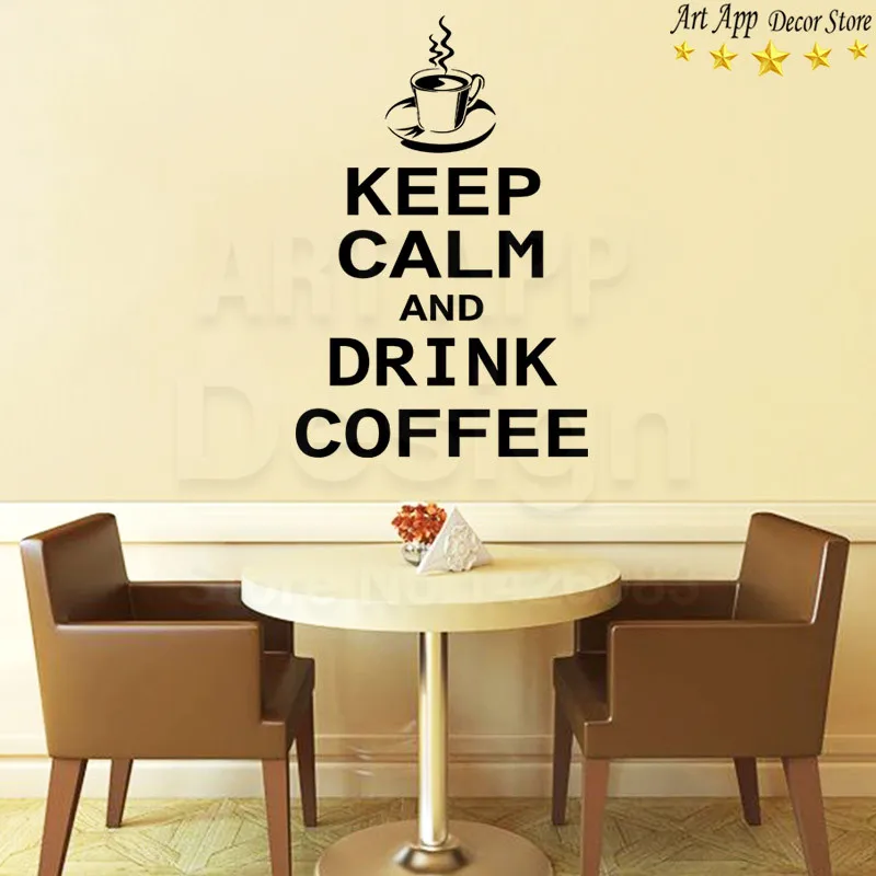 Good quality drink coffee Art new Design keep calm home decor Vinyl Wall decals removable cheap