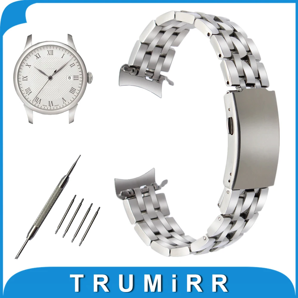 

Curved End Stainless Steel Watchband 19mm 20mm for Tissot PRC200 T17 T461 T41 T006 Watch Band Wrist Strap Bracelet Silver Gold