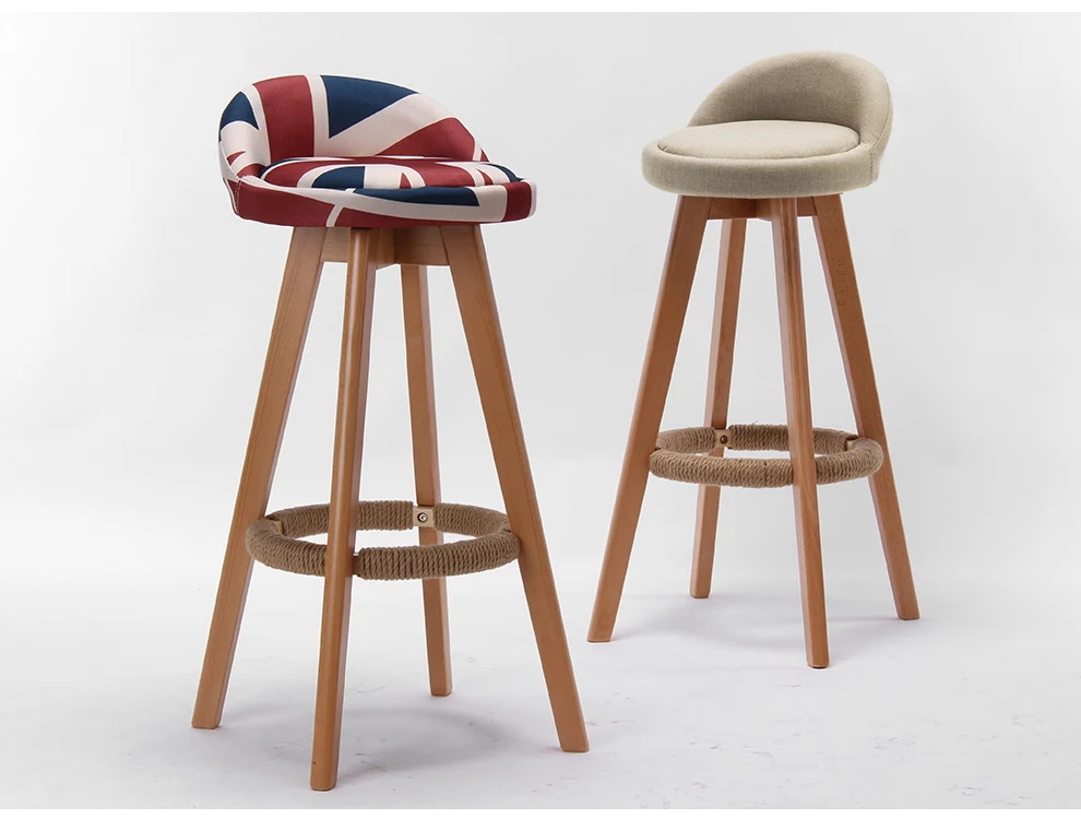 Луи Мода барный стул современный минималистский семья твердой древесины высокий стул творческий подъем
