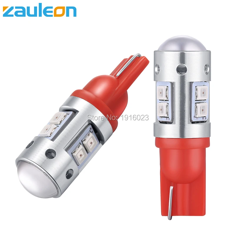 Zauleon 2PCS T10 W5W 194 168 2825 2827 Red LED Replace bulb for Side marker light Turn signal