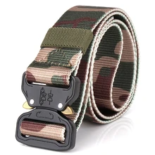 Canvas Army Belt Men Tactical Designer Trousers Belts Thick Nylon Military Camouflage Belt Long Waist Belt Climbing Equipment military tactical nylon shotgun belt camouflage light gray