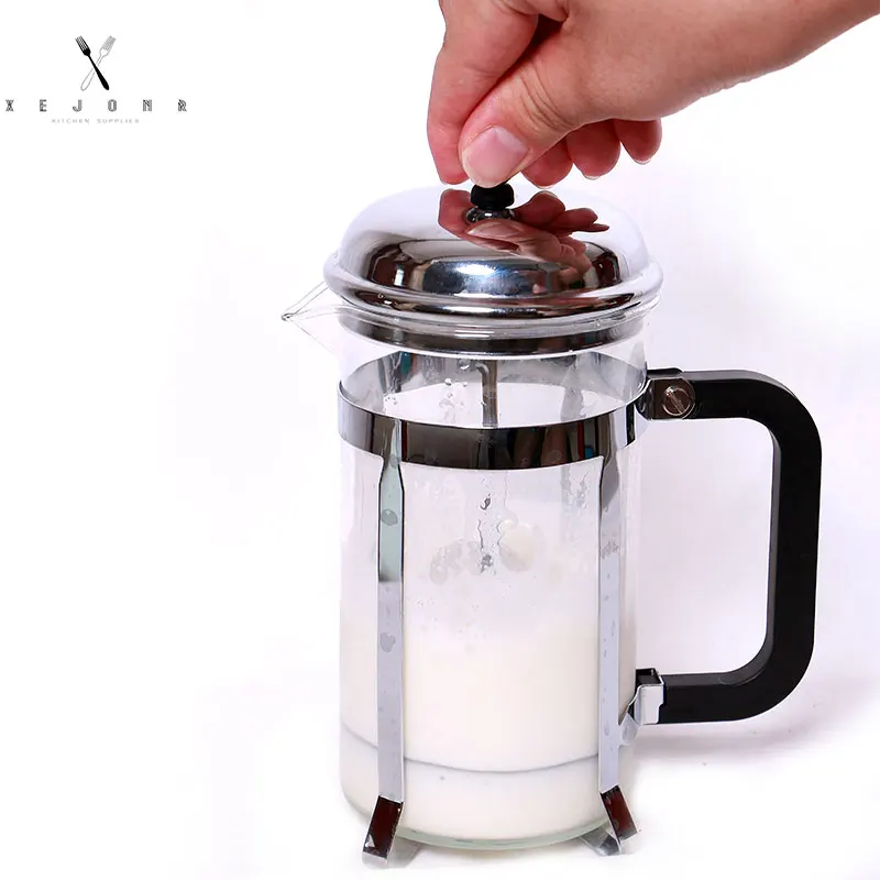 XEJONR جديد وصول الحليب Frother الفولاذ المقاوم للصدأ الزجاج إسبرسو الحليب Frother Coffeeware سميكة القهوة الفوار المطبخ أدوات كوب