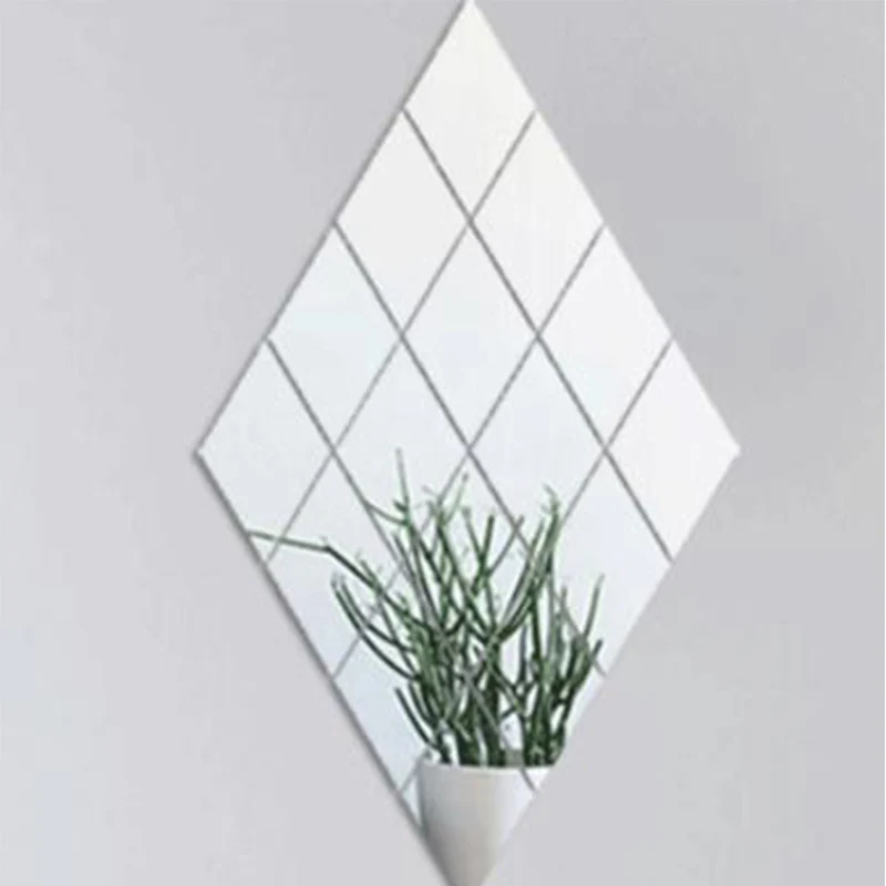 

Urijk 9PCS Square Mirror Reflective Wall Sticker Film Creative Plastic Living Room Decorative DIY Mirror Paste 1mm Thick 15x15cm