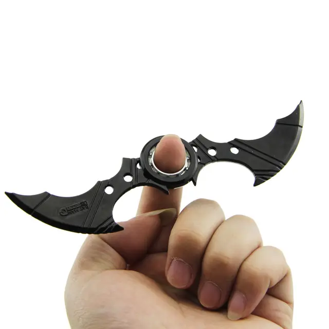 Batman Batarang Shape Fid Tri Ring Spinner EDC Autism Anxiety