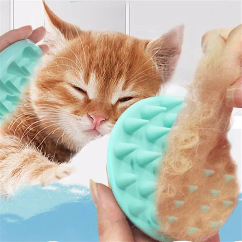 

Soft Silicone Pet Grooming Brush Comfortable Cat Dog Massage Bath Brush Pets Washing Cleaning Shower Comb Hair Remover Rake Tool
