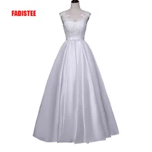 FADISTEE Новое поступление Элегантное свадебное платье Vestido de Festa с аппликацией без спинки А-силуэта атласное длинное кружевное стильное платье