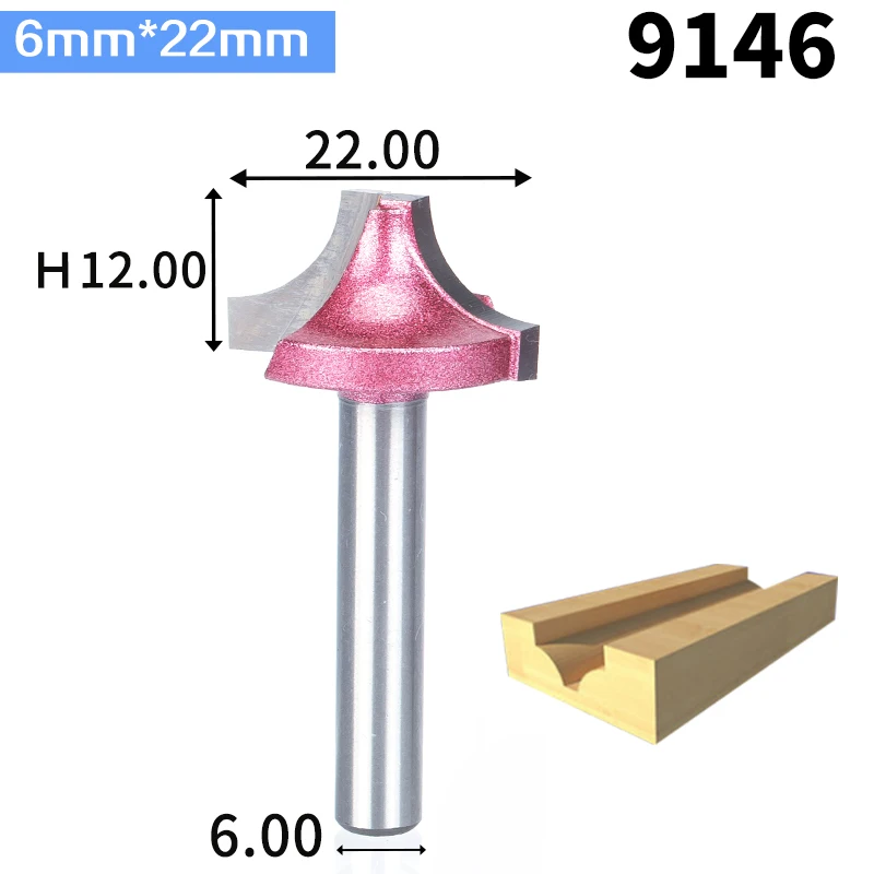 HUHAO 1 шт. 6 мм хвостовик гравировка бит резка древесины промышленного класса маршрутизатор инструмент фрезы для дерева деревообрабатывающий инструмент - Длина режущей кромки: 6mmX 22mm