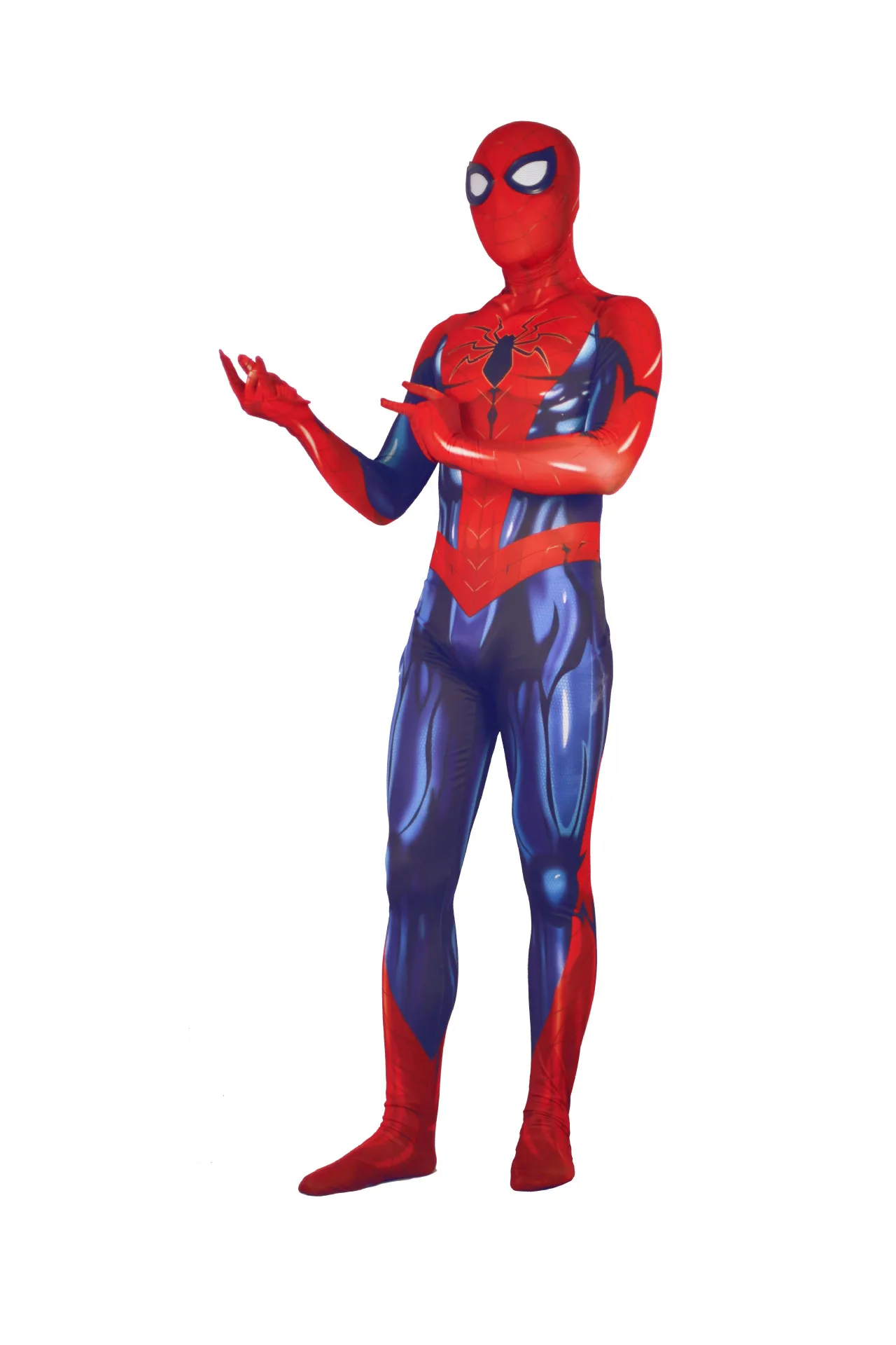 3D printed Spider-Armor MK IV Suit All New Spiderman Cosplay Costume Spandex Spider-man Bodysuit - Цвет: Conjoined mask