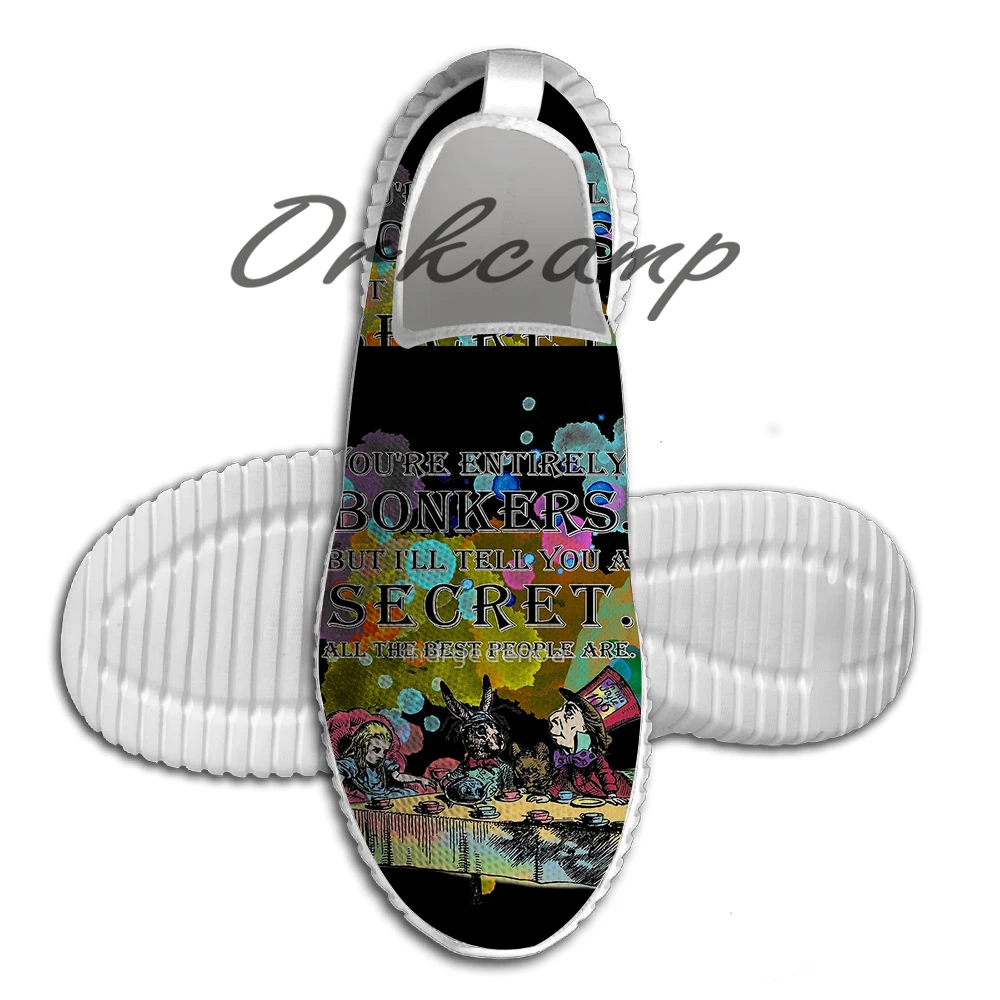 

Tea Party Bonkers Quote Alice In Wonderlan Running Shoes Walking Shoes Summer Comfortable light weight Jogging Yoga shoes