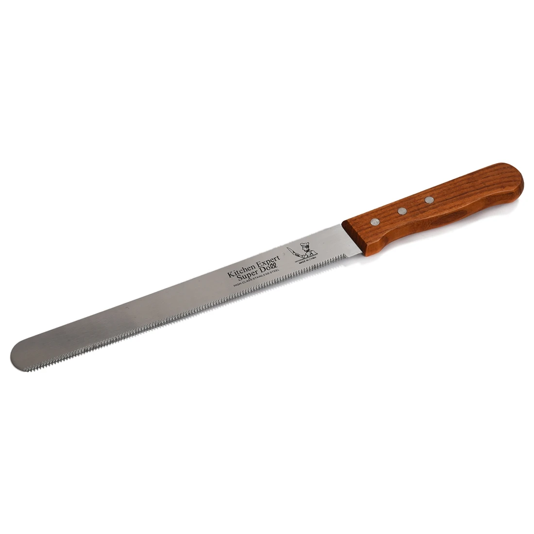  Cake Icing Spatula With Wood Handle Fine tooth Cream Butter Smooth Flat Scraper Blade Angle 35.5*10