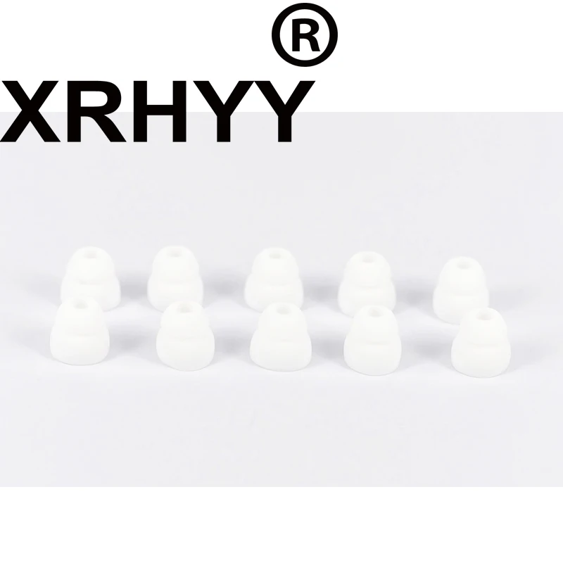 Xrhyy 10Pcs Bianco Doppia Flangia Di Ricambio In Silicone Auricolari Auricolari Connettore Da 4.1Mm (Adatto A Powerbeats 2 Wireless)