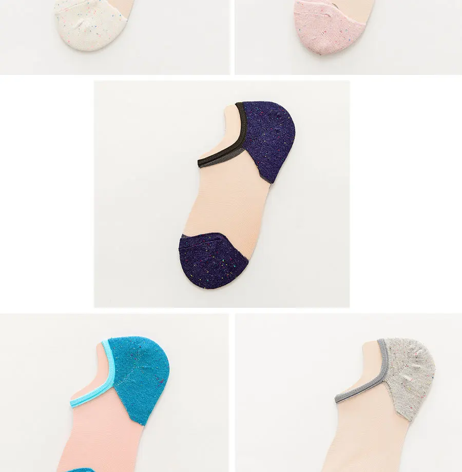 1 партия = 10 пар = 20 штук, дамские носки, тапочки, цветные шелковые женские носки в горошек, водонепроницаемые ультратонкие прозрачные носки