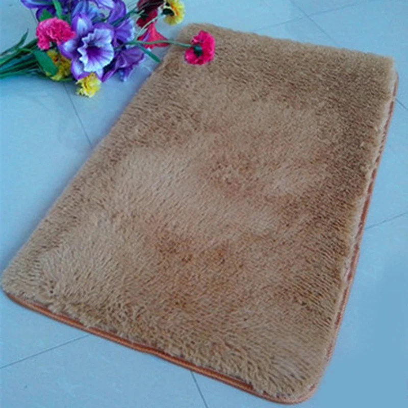 

High Quality 40*60/ 50*80cm Pleuche Non-slip Bedroom Door Dustproof Plush Bath Floor Mat For Room