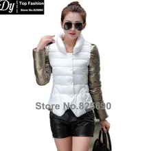 New Cotton Padded Winter Jackets For Women Fashion Short Down Parka Women’s Winter Jacket Coat Short Female PU Patchwork Jacket